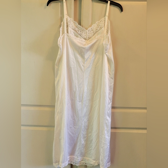 Vintage Liza Lawrence White Lace Trim Slip Dress - Picture 2 of 5
